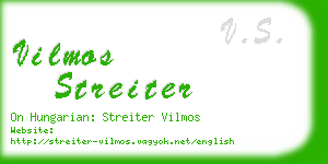 vilmos streiter business card